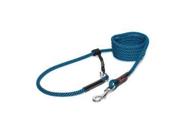 Preview: EASYLONG Hundeleine - M - 2,5m - blau mit schwarzem Swirl